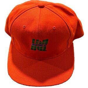 Vintage Norwest Bank Blaze Orange Snapback Trucker Hat Yupoong